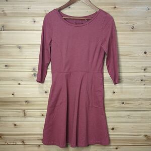Toad&Co Dress Womens Small Rusty Red Knee‎ Length Faro Dress